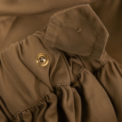 Pre Owned Max Mara Beige Cotton Off-Shoulder Drawstring Waist Jumpsuit S