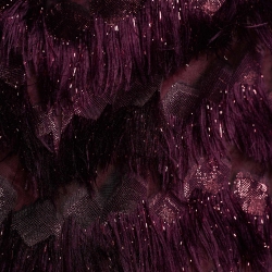 Pre Owned Max Mara Burgundy Lurex Fil Coupe Maxi Skirt M