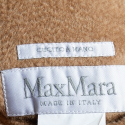 Max Mara Beige & Grey Camel & Wool Reversible Belted Overcoat L