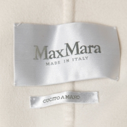 Max Mara Cream Wool Belted Coat S