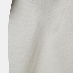 Pre Owned Max Mara Cream Wool Lapeled Belted Midi Dress M