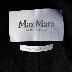 Pre Owned Max Mara Black Cashmere Belted Long Coat L