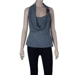 Pre Owned Max Mara Grey Cowl Neck Top M