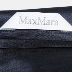Pre Owned Max Mara Navy Blue Cotton Blend Wrap Shirt and Trousers Set S