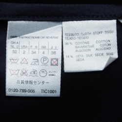 Pre Owned Max Mara Navy Blue Cotton Blend Wrap Shirt and Trousers Set S