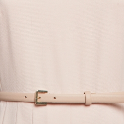 Max Mara Pink Wool Belted Midi Dress S