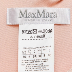 Max Mara Pink Wool Belted Midi Dress S