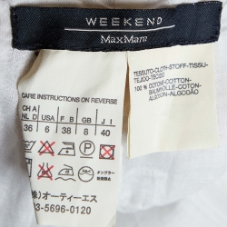 Pre Owned Max Mara Beige Checked Cotton Flared Skirt S
