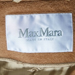 Pre Owned Max Mara Brown Camel Hair Manuela Belted Long Coat M