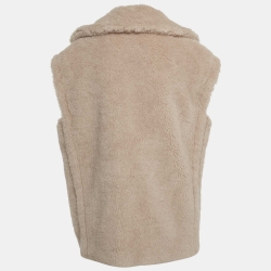 Pre Owned Max Mara Beige Wool-Blend Teddy Vest S