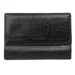 Max Mara Crocodile Print Leather Flap Wallet