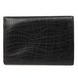 Max Mara Crocodile Print Leather Flap Wallet