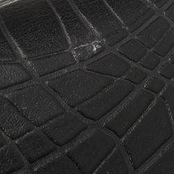 Max Mara Crocodile Print Leather Flap Wallet