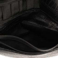 Max Mara Crocodile Print Leather Flap Wallet