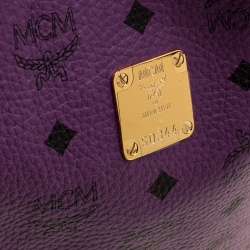 Pre Owned MCM Purple Visetos Leather Project Reversible Shopper Tote