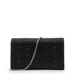 MCM Black Visetos Coated Canvas Studded Large Patricia Continental WOC Clutch Bag