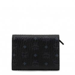 MCM Black Visetos Coated Canvas Small Three Fold Wallet