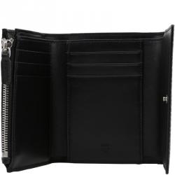 MCM Black Visetos Coated Canvas Small Three Fold Wallet
