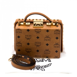 MCM Brown Cognac Leather Berlin Shoulder Bag