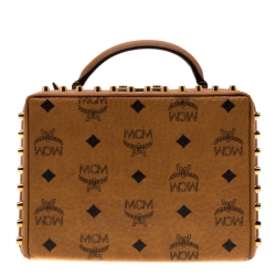 MCM Brown Cognac Leather Berlin Shoulder Bag
