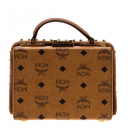 MCM Brown Cognac Leather Berlin Shoulder Bag