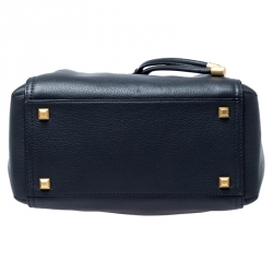 MCM Black Leather Milla Drawstring Shoulder Bag