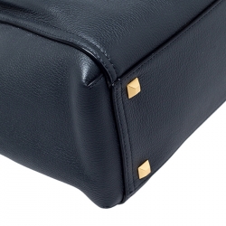 MCM Black Leather Milla Drawstring Shoulder Bag