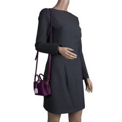 Pre Owned MCM Purple Leather X Mini Milla Crossbody Bag