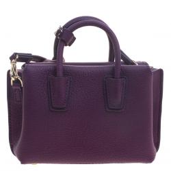 Pre Owned MCM Purple Leather X Mini Milla Crossbody Bag