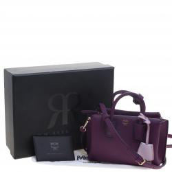 Pre Owned MCM Purple Leather X Mini Milla Crossbody Bag