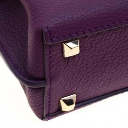 Pre Owned MCM Purple Leather X Mini Milla Crossbody Bag