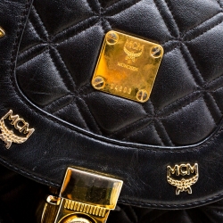 Pre Owned MCM Black Quilted Leather Stark Backpack