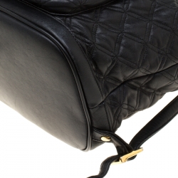 Pre Owned MCM Black Quilted Leather Stark Backpack