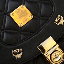 Pre Owned MCM Black Quilted Leather Stark Backpack