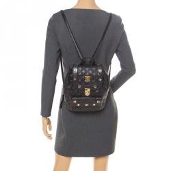 Pre Owned MCM Black Quilted Leather Stark Backpack
