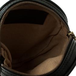 MCM Black PVC Visetos Round Chain Shoulder Bag