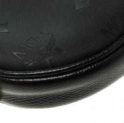 MCM Black PVC Visetos Round Chain Shoulder Bag