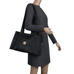 Pre Owned MCM Black PVC Visetos Shoulder Bag