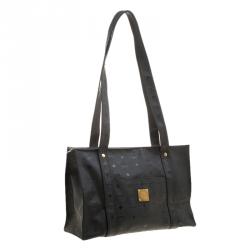 Pre Owned MCM Black PVC Visetos Shoulder Bag