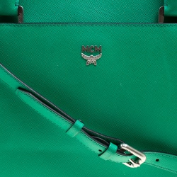 MCM Green Leather Convertible Tote