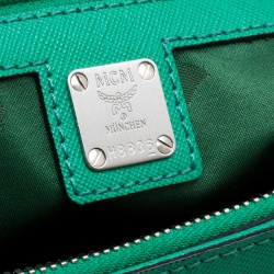 MCM Green Leather Convertible Tote