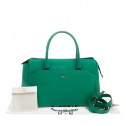 MCM Green Leather Convertible Tote