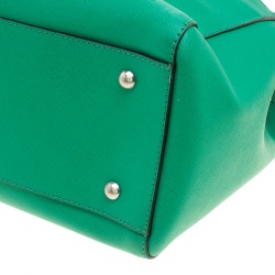 MCM Green Leather Convertible Tote
