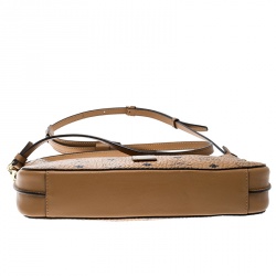 MCM Cognac Visetos Coated Canvas Crossbody Bag