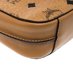 MCM Cognac Visetos Coated Canvas Crossbody Bag