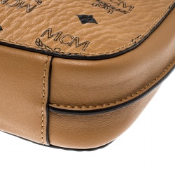 MCM Cognac Visetos Coated Canvas Crossbody Bag