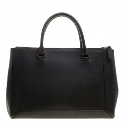 Pre Owned MCM Black Saffiano Leather Large Nuovo Tote