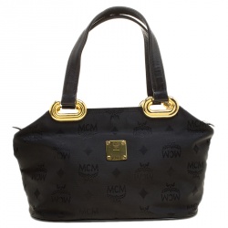 MCM Black Visetos Nylon Tote