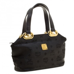 MCM Black Visetos Nylon Tote