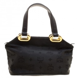 MCM Black Visetos Nylon Tote